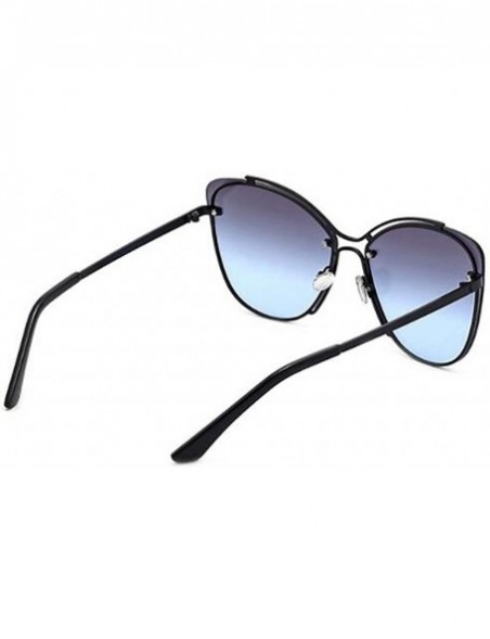 Cat Eye 2019 new sunglasses - rivets double beam sunglasses fashion cat eyes sunglasses ladies - B - CH18S0XAYE5 $43.48