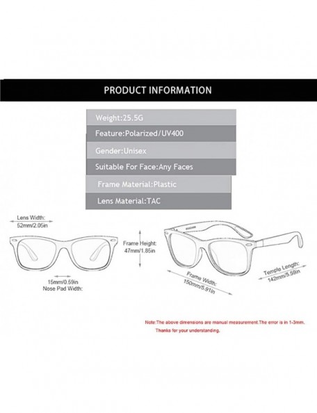 Oval Square Shade Glasses-Polarized Sunglasses For Men Women-UNBREAKABLE Frame - A - CO1905YH25L $35.68