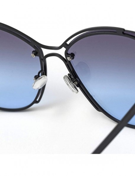 Cat Eye 2019 new sunglasses - rivets double beam sunglasses fashion cat eyes sunglasses ladies - B - CH18S0XAYE5 $43.48