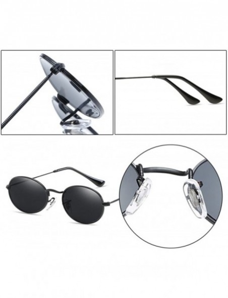 Round Cute Women's Eyewear Round Shape Retro Sunglasses - Black Frame Grey Lens - C218C6YQYMQ $7.52