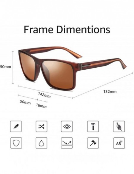 Sport Polarized Sunglasses for Men Women Driving Fishing Mens Sunglasses Rectangular Vintage Sun Glasses - C318WQ527UU $12.66