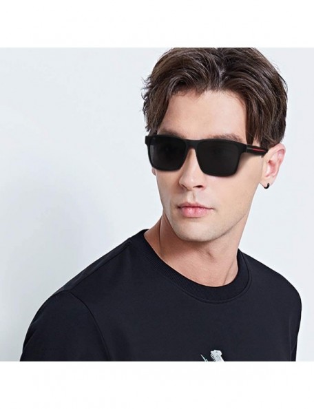 Sport Polarized Sunglasses for Men Women Driving Fishing Mens Sunglasses Rectangular Vintage Sun Glasses - C318WQ527UU $12.66