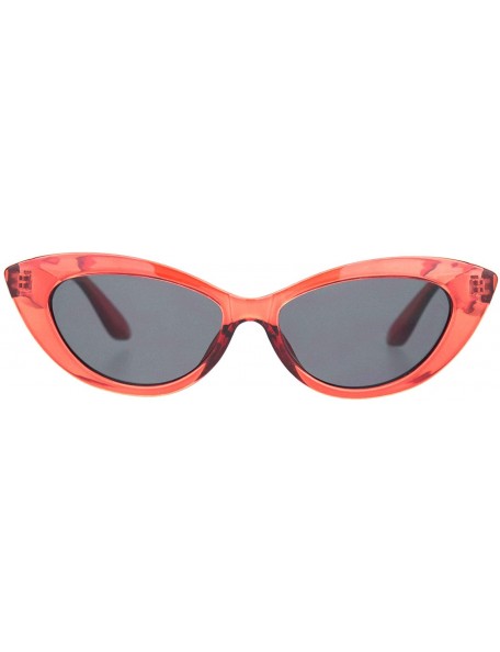 Cat Eye Womens Oval Gothic Mod Cat Eye Plastic Fashion Sunglasses - Red Black - CO18OCXDDXT $8.43