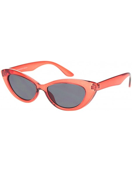 Cat Eye Womens Oval Gothic Mod Cat Eye Plastic Fashion Sunglasses - Red Black - CO18OCXDDXT $8.43
