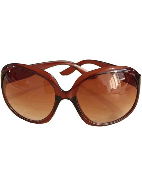 Oval Women Retro Style Anti-UV Sunglasses Big Frame Fashion Sunglasses Sunglasses - Brown - C9196IN5CG5 $10.67