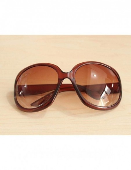 Oval Women Retro Style Anti-UV Sunglasses Big Frame Fashion Sunglasses Sunglasses - Brown - C9196IN5CG5 $10.67