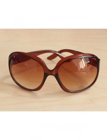 Oval Women Retro Style Anti-UV Sunglasses Big Frame Fashion Sunglasses Sunglasses - Brown - C9196IN5CG5 $10.67