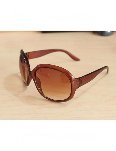 Oval Women Retro Style Anti-UV Sunglasses Big Frame Fashion Sunglasses Sunglasses - Brown - C9196IN5CG5 $10.67