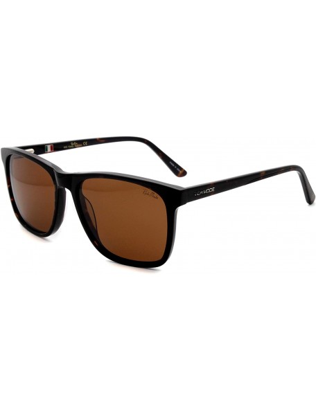 Square Exquisite handicraft eyewear with UV protective polarized lens acetate sunglasses - Havana - C11966IU0GO $19.07