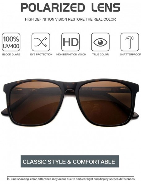 Square Exquisite handicraft eyewear with UV protective polarized lens acetate sunglasses - Havana - C11966IU0GO $19.07