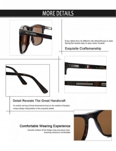 Square Exquisite handicraft eyewear with UV protective polarized lens acetate sunglasses - Havana - C11966IU0GO $19.07