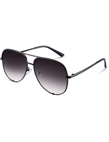Aviator Mirrored Aviator Sunglasses For Men Women Fashion Designer UV400 Sun Glasses - Black/Grey - CD18OAKN6WT $29.16