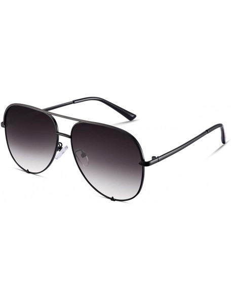 Aviator Mirrored Aviator Sunglasses For Men Women Fashion Designer UV400 Sun Glasses - Black/Grey - CD18OAKN6WT $11.21