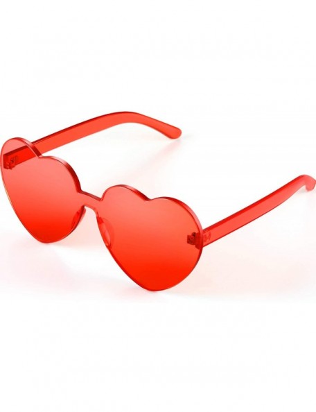 Round Heart Shape Sunglasses Party Sunglasses - Light Red - CQ18UN4666R $11.00
