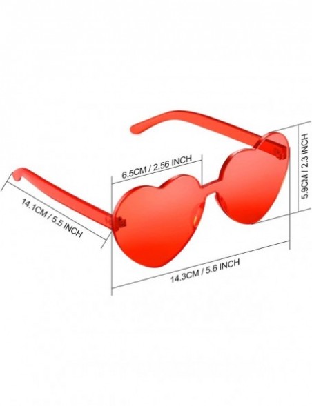 Round Heart Shape Sunglasses Party Sunglasses - Light Red - CQ18UN4666R $11.00