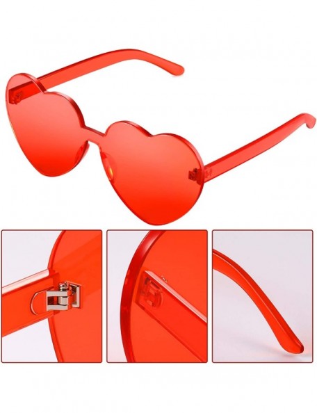 Round Heart Shape Sunglasses Party Sunglasses - Light Red - CQ18UN4666R $11.00