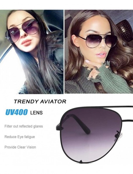 Aviator Mirrored Aviator Sunglasses For Men Women Fashion Designer UV400 Sun Glasses - Black/Grey - CD18OAKN6WT $11.21