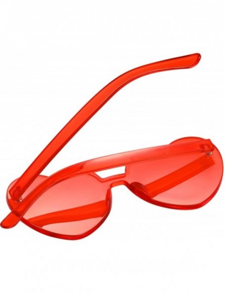 Round Heart Shape Sunglasses Party Sunglasses - Light Red - CQ18UN4666R $11.00