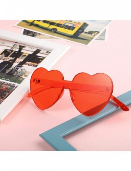 Round Heart Shape Sunglasses Party Sunglasses - Light Red - CQ18UN4666R $11.00