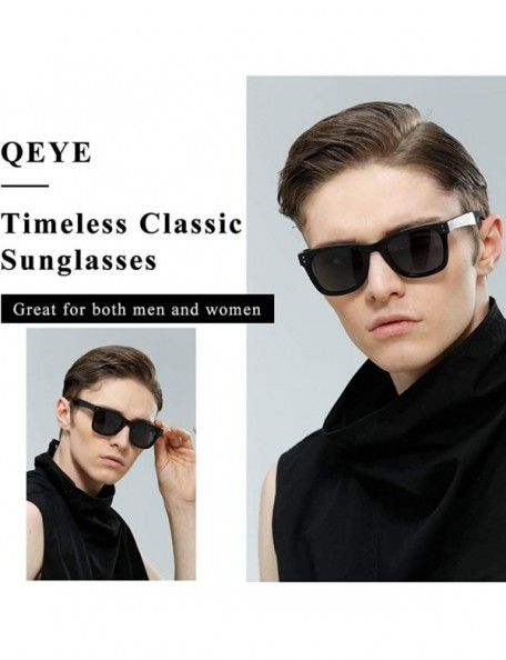 Square Polarized Sunglasses for Men Women UV400 Protection Driving Fishing Sun Glasses - White/Grey Lens - CS18QCSRU8L $8.00