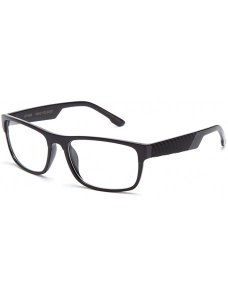 Oversized Unisex Clear Lens Squared Frame Fashion Glasses - Matte Black - CI11KQRUGX5 $8.38
