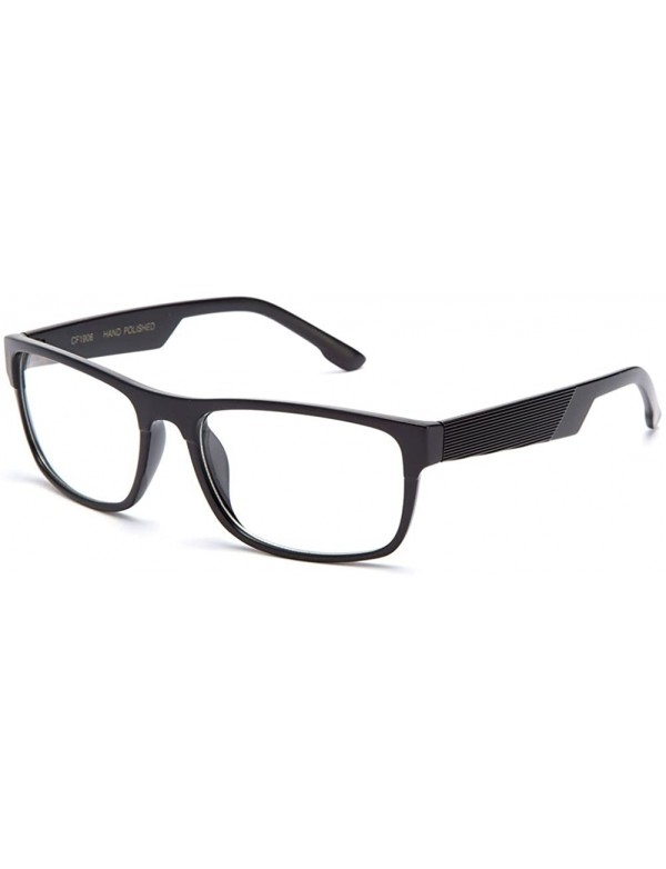 Oversized Unisex Clear Lens Squared Frame Fashion Glasses - Matte Black - CI11KQRUGX5 $8.38