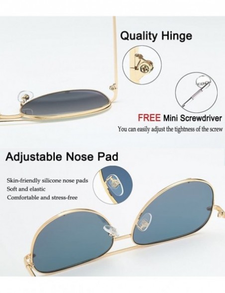 Aviator Mirrored Aviator Sunglasses For Men Women Fashion Designer UV400 Sun Glasses - Black/Grey - CD18OAKN6WT $11.21