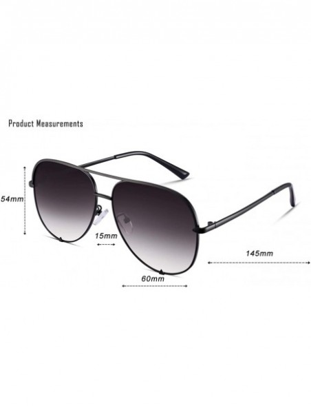 Aviator Mirrored Aviator Sunglasses For Men Women Fashion Designer UV400 Sun Glasses - Black/Grey - CD18OAKN6WT $11.21
