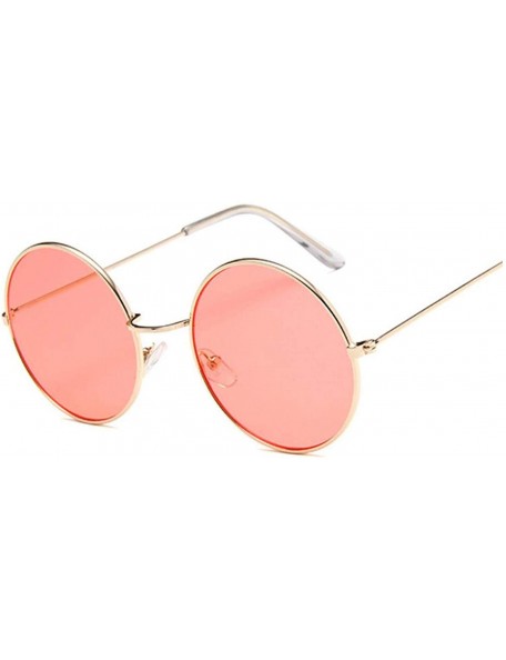 Round Round Small Sunglasses Women Vintage Metal Cheap Sun Glasses Retro Circle Eyewear - Goldred - CA197Y67CIW $48.47