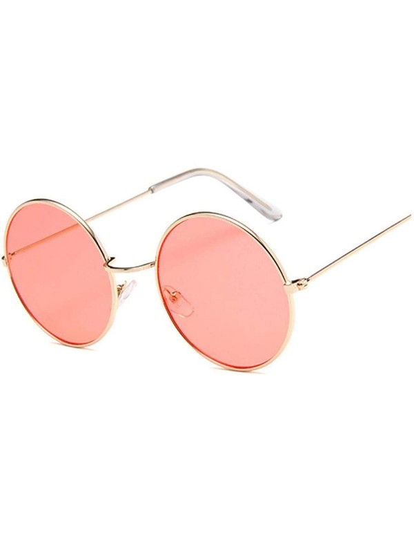 Round Round Small Sunglasses Women Vintage Metal Cheap Sun Glasses Retro Circle Eyewear - Goldred - CA197Y67CIW $24.57