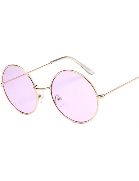 Round Round Small Sunglasses Women Vintage Metal Cheap Sun Glasses Retro Circle Eyewear - Goldred - CA197Y67CIW $24.57