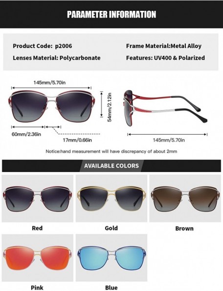 Sport Polarized Oval Sunglasses for Women Driving Fishing UV400 Protection Alloy Frame Shades For Womens Female - Red - C018A...