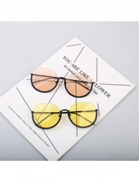 Round Sun Glasses Round Candy Color Sunglasses Fashion Vintage Hip Hop Style Lenses Glasses Drop Ship-Yellow - CO199HR2RRX $2...