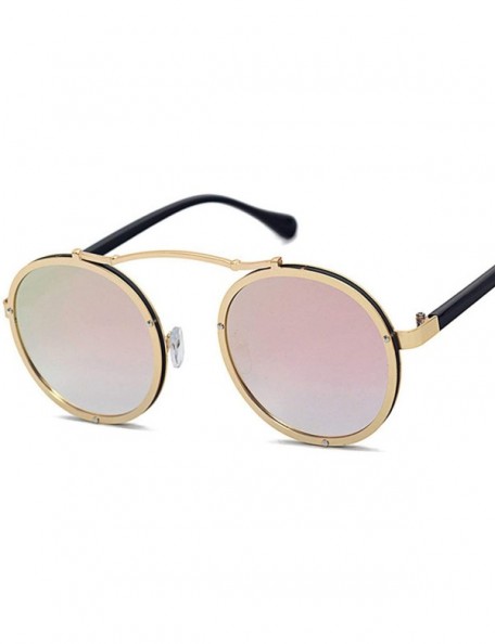 Round Popular Women Round Sunglasses Brand Designer Vintage Men Matte Frame Sun Glasses UV400 - Silver Blue - C0197Y6M0AC $31.04