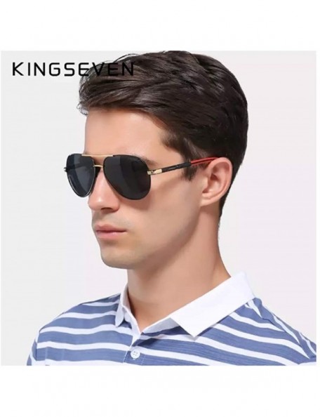 Round Genuine aviator sunglasses men fashion polarized UV400 ultra light Al-Mg - Silver/Grey - CY18GCG23XR $28.28
