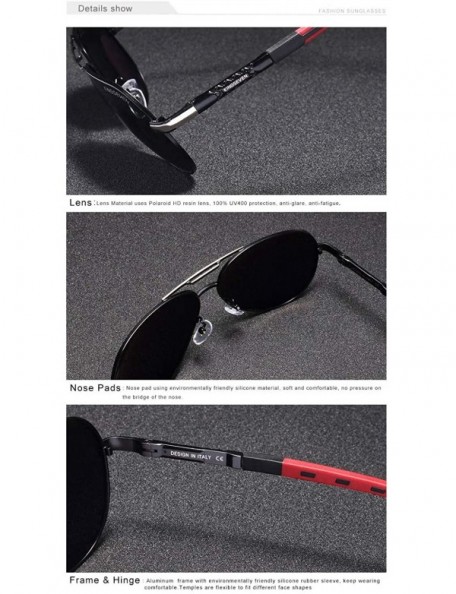 Round Genuine aviator sunglasses men fashion polarized UV400 ultra light Al-Mg - Silver/Grey - CY18GCG23XR $28.28