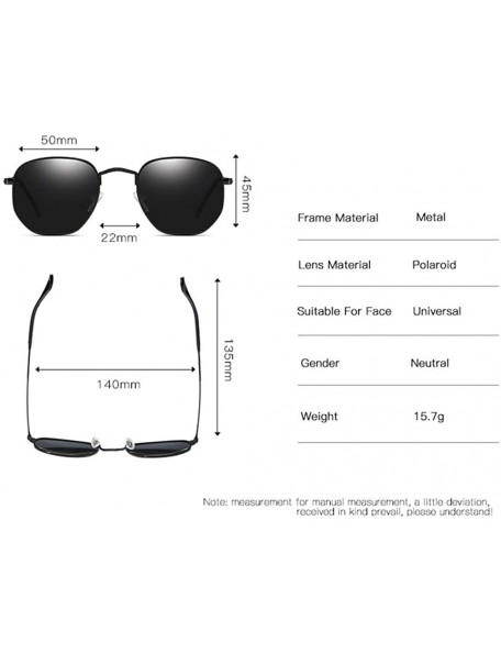 Oversized Unisex Polarized Sunglasses Classic Men Retro UV400 Sun Glasses - B - CP197TY20WT $11.92