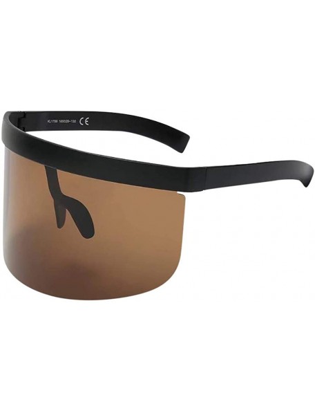 Wrap New Unisex Vintage Sunglasses Retro Oversized Frame Hat Eyewear Anti-peeping Sunglasses - D - CS18SRYEU4N $10.71