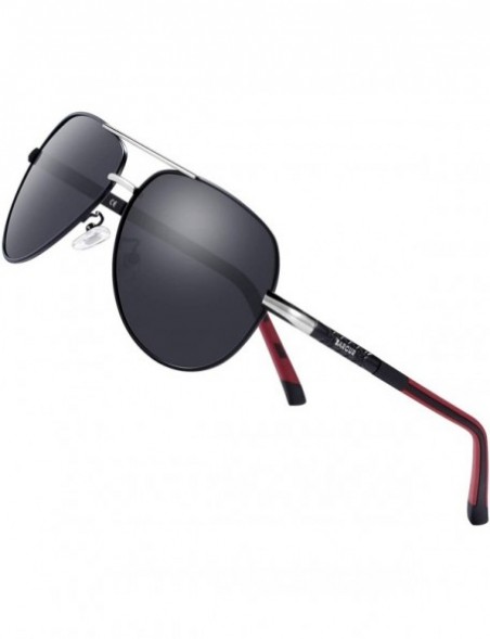 Goggle Polarized Aviator Sunglasses/Night Vision Glasses for Driving Men Women - Silver-gray01 - CI190XHMXKT $19.19