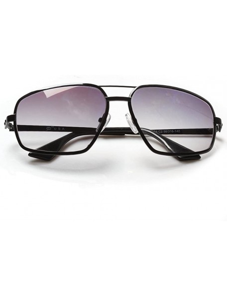 Goggle metal frame Sunglasses Men Aviator Sunglasses Womens Fashion driving sunglasses 8usa1004 - C-2 Black Frame - CK11ITAQU...