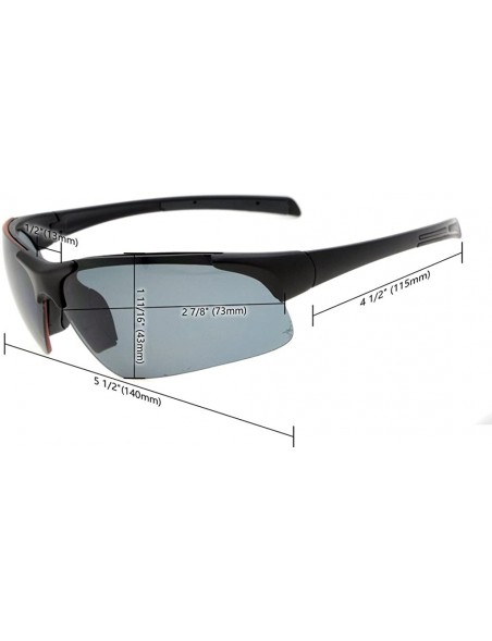 Rectangular Polycarbonate Half-Rimless Polarized Sport Sunglasses TR90 Unbreakable - Silver/Grey Lens - C612NSQHHGW $23.17