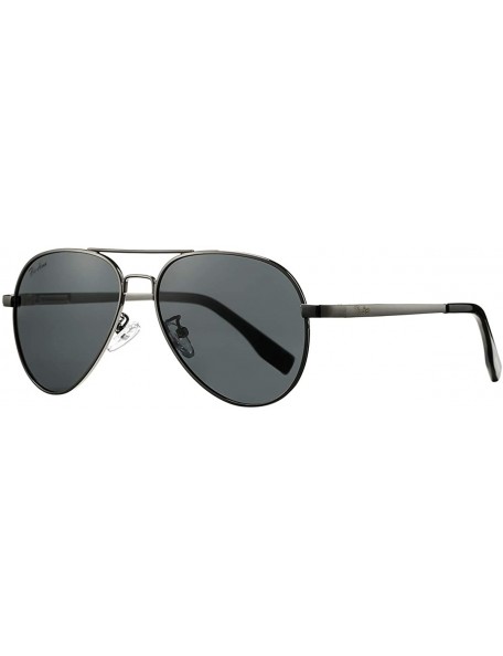 Aviator Small Polarized Aviator Sunglasses for Adult Small Face and Junior-52mm - Gunmetal Frame/Black Lens - C7193S2RHHN $15.49