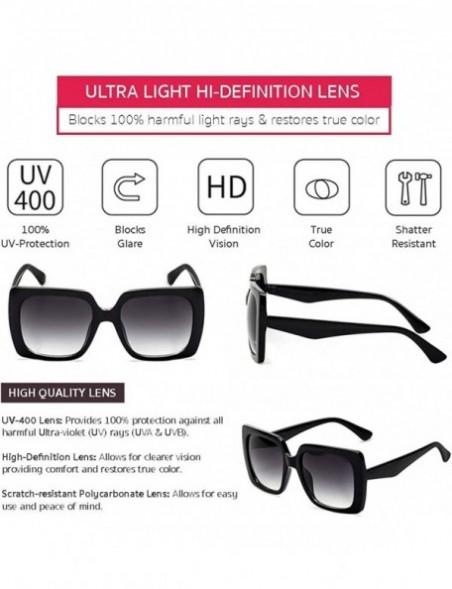 Oversized Classic Women Sunglasses (2 Pack) with Gradient UV400 Lenses for Driving & Outdoors - C5190C82ZHS $19.61