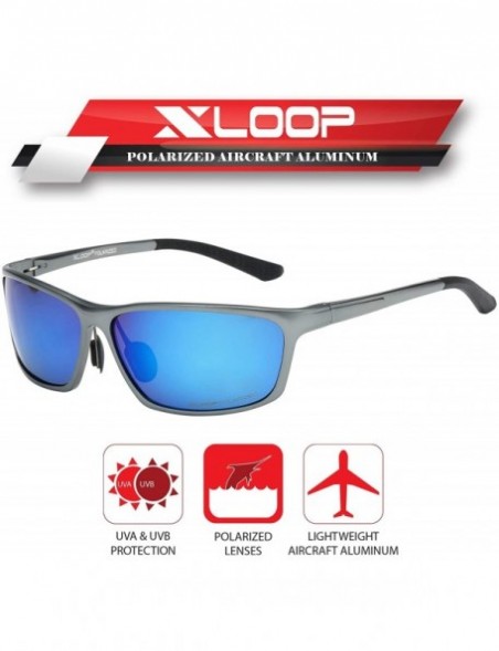 Sport Polarized Aircraft Al-Mg Driving Sport Fishing Sunglasses For Women Men - Pewter Gun Metal - Polarized Ice Blue - C118H...