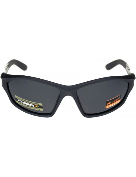 Wrap Polarized Lens Mens Xloop Sunglasses Sporty Oval Wrap Around Matted Frames - Black (Black) - CD18A9LKCCH $9.37