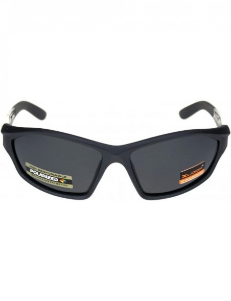 Wrap Polarized Lens Mens Xloop Sunglasses Sporty Oval Wrap Around Matted Frames - Black (Black) - CD18A9LKCCH $9.37