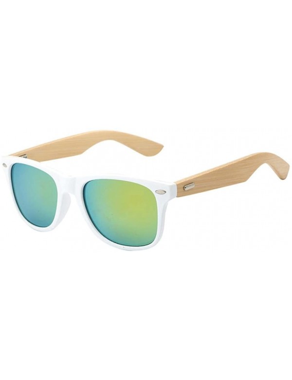 Goggle 2018 Bamboo Sunglasses Wooden Wood Retro Vintage Summer Glasses for Men Women - M - CK18EM4T4UQ $8.78