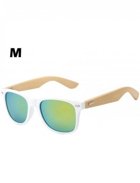 Goggle 2018 Bamboo Sunglasses Wooden Wood Retro Vintage Summer Glasses for Men Women - M - CK18EM4T4UQ $8.78