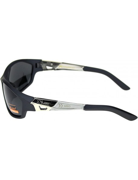 Wrap Polarized Lens Mens Xloop Sunglasses Sporty Oval Wrap Around Matted Frames - Black (Black) - CD18A9LKCCH $9.37