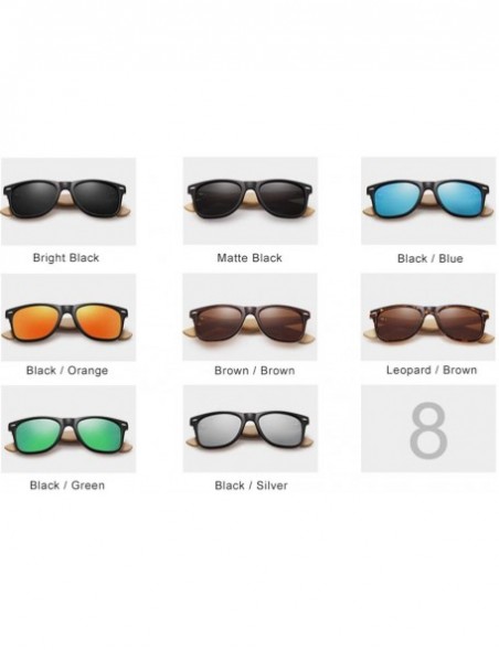 Square Bamboo Sunglasses Men and Women All in Sun Glasses Polarized Vintage Travel Eyewear Lenses - Green bamboo - CI194ODOGG...